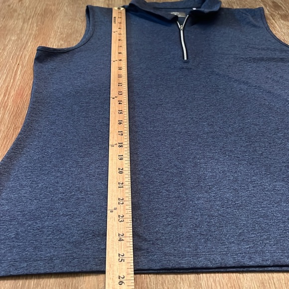 WMNS CALLAWAY QUARTER ZIP HEATHER BLUE SLEEVELESS GOLF POLO COLLARED SHIRT, XXL - Picture 8 of 8